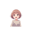 ビックリする女の子たちの表情（個別スタンプ：7）