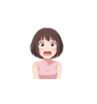 ビックリする女の子たちの表情（個別スタンプ：12）