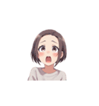 ビックリする女の子たちの表情（個別スタンプ：15）