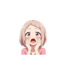 ビックリする女の子たちの表情（個別スタンプ：21）