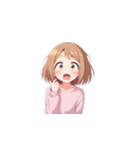 ビックリする女の子たちの表情（個別スタンプ：24）