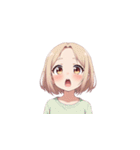 ビックリする女の子たちの表情（個別スタンプ：36）