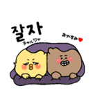 韓国語 ひよこ うさぎ くま（個別スタンプ：10）
