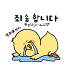 韓国語 ひよこ うさぎ くま（個別スタンプ：18）