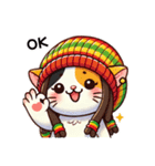 レゲエ好きドレッド猫ジャマイカラスタマン（個別スタンプ：8）