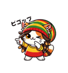 レゲエ好きドレッド猫ジャマイカラスタマン（個別スタンプ：28）