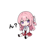 可愛いピンクの女の子#1（個別スタンプ：5）