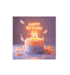 飛び出す！お祝い誕生日ケーキ(25才〜48才)（個別スタンプ：15）