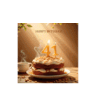 飛び出す！お祝い誕生日ケーキ(25才〜48才)（個別スタンプ：17）