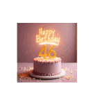 飛び出す！お祝い誕生日ケーキ(25才〜48才)（個別スタンプ：22）