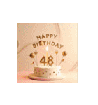 飛び出す！お祝い誕生日ケーキ(25才〜48才)（個別スタンプ：24）