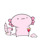 【夏】なんだかゆるいウーパールーパー（個別スタンプ：1）