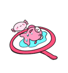 【夏】なんだかゆるいウーパールーパー（個別スタンプ：14）