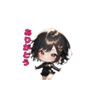 ブラックチャームガール（個別スタンプ：3）