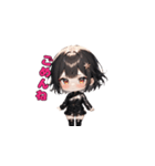 ブラックチャームガール（個別スタンプ：4）