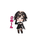 ブラックチャームガール（個別スタンプ：7）