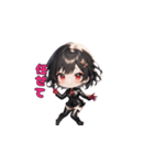 ブラックチャームガール（個別スタンプ：8）