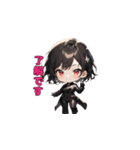 ブラックチャームガール（個別スタンプ：9）