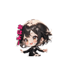 ブラックチャームガール（個別スタンプ：10）