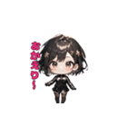 ブラックチャームガール（個別スタンプ：13）