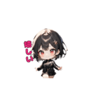 ブラックチャームガール（個別スタンプ：14）