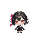 ブラックチャームガール（個別スタンプ：15）