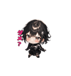 ブラックチャームガール（個別スタンプ：18）