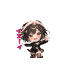 ブラックチャームガール（個別スタンプ：22）