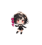 ブラックチャームガール（個別スタンプ：23）