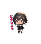 ブラックチャームガール（個別スタンプ：24）
