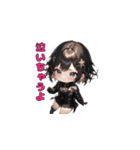 ブラックチャームガール（個別スタンプ：25）