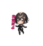 ブラックチャームガール（個別スタンプ：27）