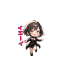 ブラックチャームガール（個別スタンプ：28）