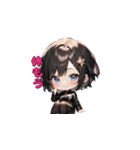 ブラックチャームガール（個別スタンプ：32）