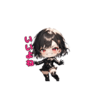 ブラックチャームガール（個別スタンプ：33）