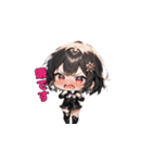 ブラックチャームガール（個別スタンプ：34）