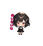 ブラックチャームガール（個別スタンプ：35）