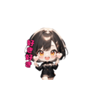 ブラックチャームガール（個別スタンプ：36）