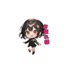 ブラックチャームガール（個別スタンプ：37）