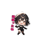 ブラックチャームガール（個別スタンプ：38）