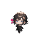 ブラックチャームガール（個別スタンプ：39）