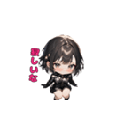 ブラックチャームガール（個別スタンプ：40）