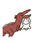 うさぽぽちゃん with恐竜 文字なし（個別スタンプ：1）