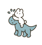 うさぽぽちゃん with恐竜 文字なし（個別スタンプ：5）