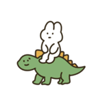 うさぽぽちゃん with恐竜 文字なし（個別スタンプ：10）