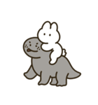 うさぽぽちゃん with恐竜 文字なし（個別スタンプ：11）