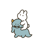 うさぽぽちゃん with恐竜 文字なし（個別スタンプ：12）