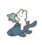 うさぽぽちゃん with恐竜 文字なし（個別スタンプ：13）