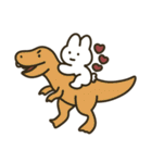 うさぽぽちゃん with恐竜 文字なし（個別スタンプ：15）