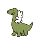 うさぽぽちゃん with恐竜 文字なし（個別スタンプ：16）